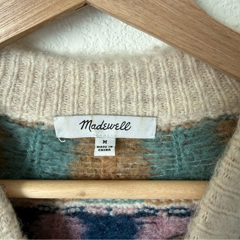 Madewell Brushed Checkerboard Fair Isle Sweater - Picture 6 of 8